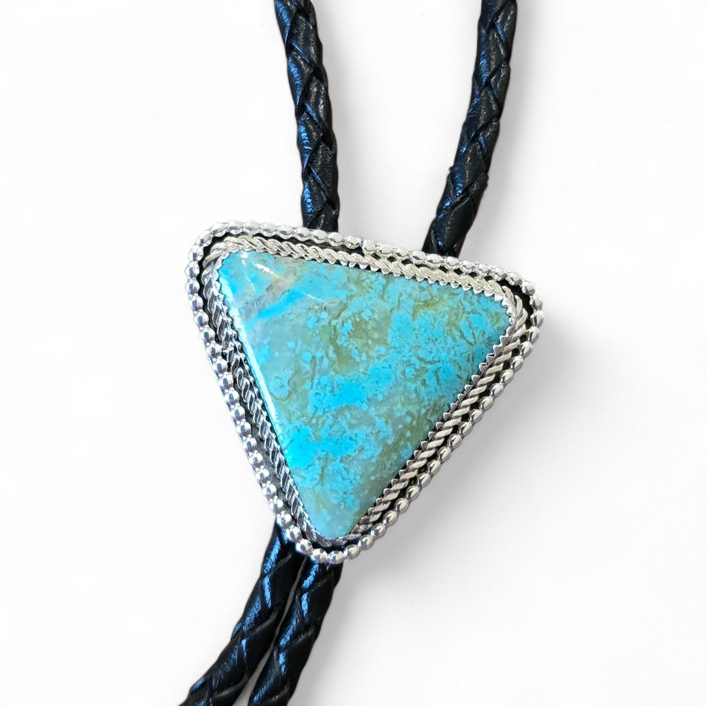 Turquoise, Sterling & Leather Bolo