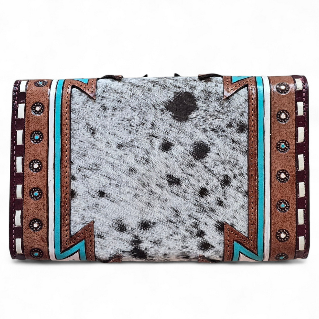 Leather & Black/White Hide Wallet