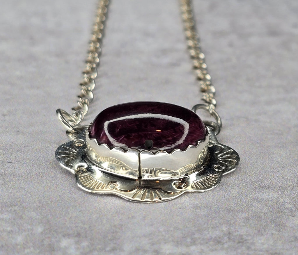 Purple Spiny and Sterling Necklace