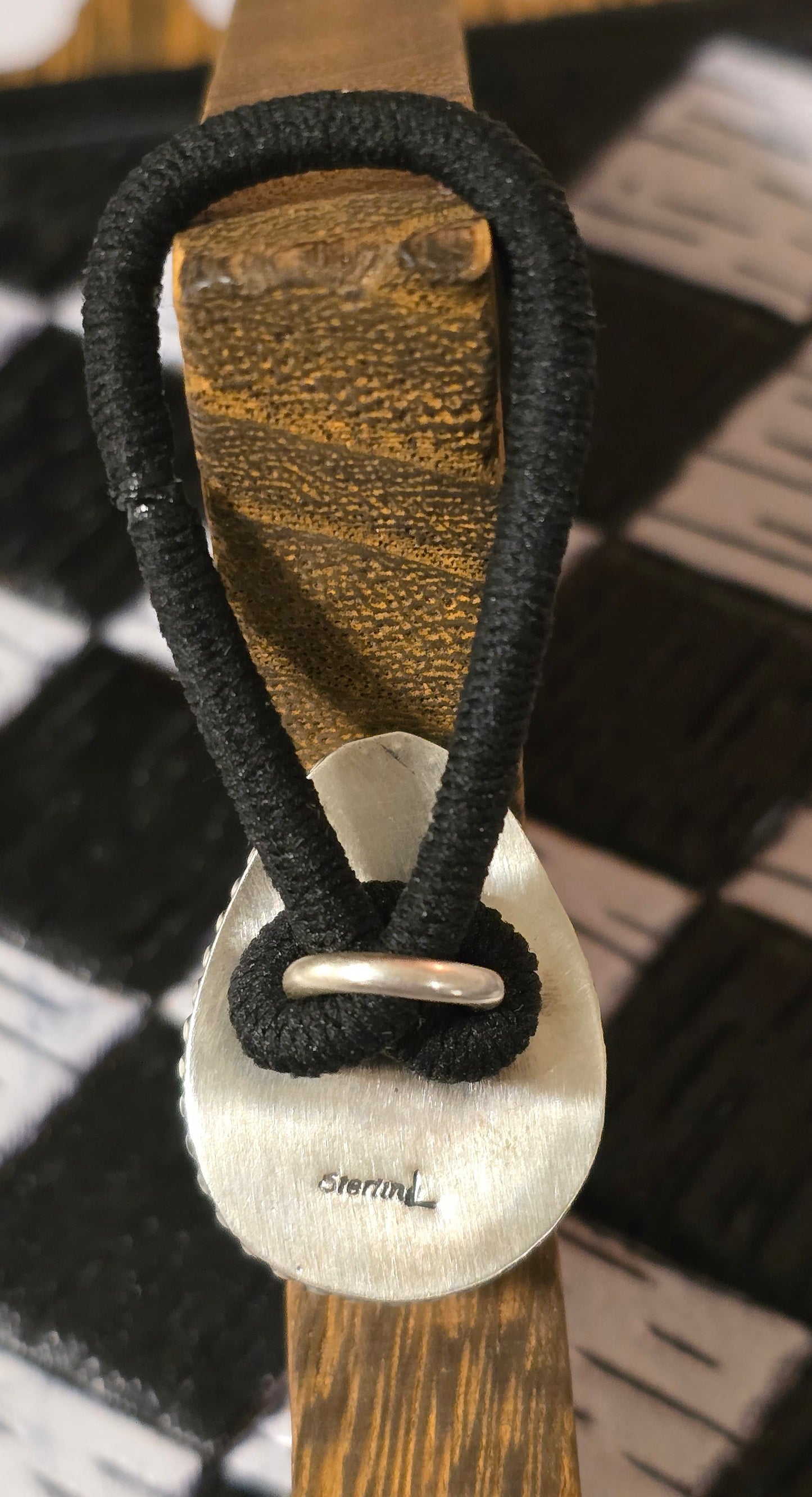 Kingman Turquoise and Sterling Hair Tie