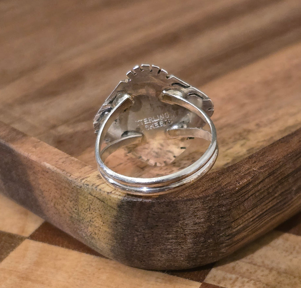 Pink Conch & Sterling Ring Size 6.5