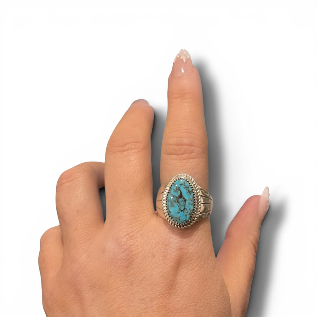 Native Made Royston Turquoise & Sterling Ring Size 10