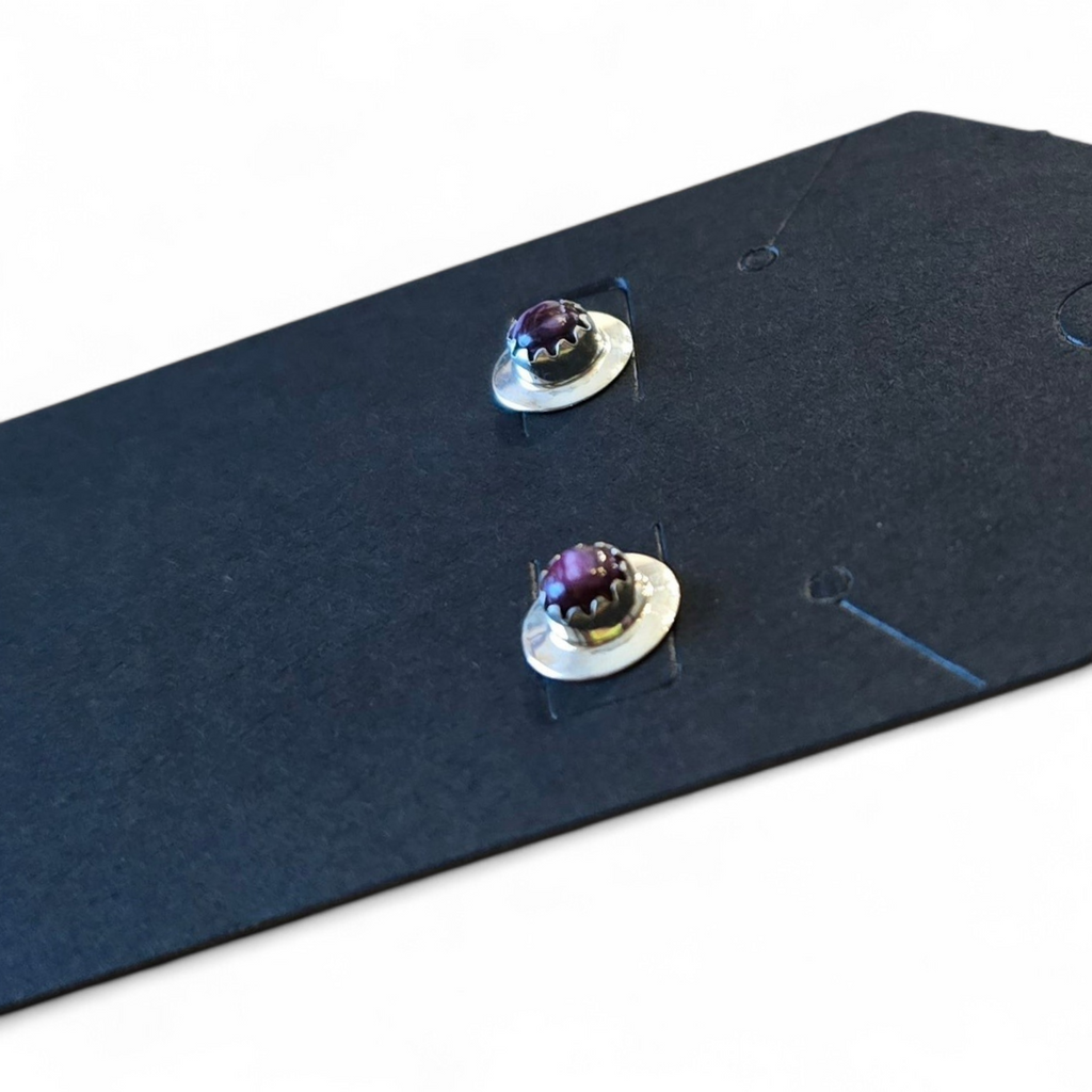 Purple Spiny & Sterling Earrings