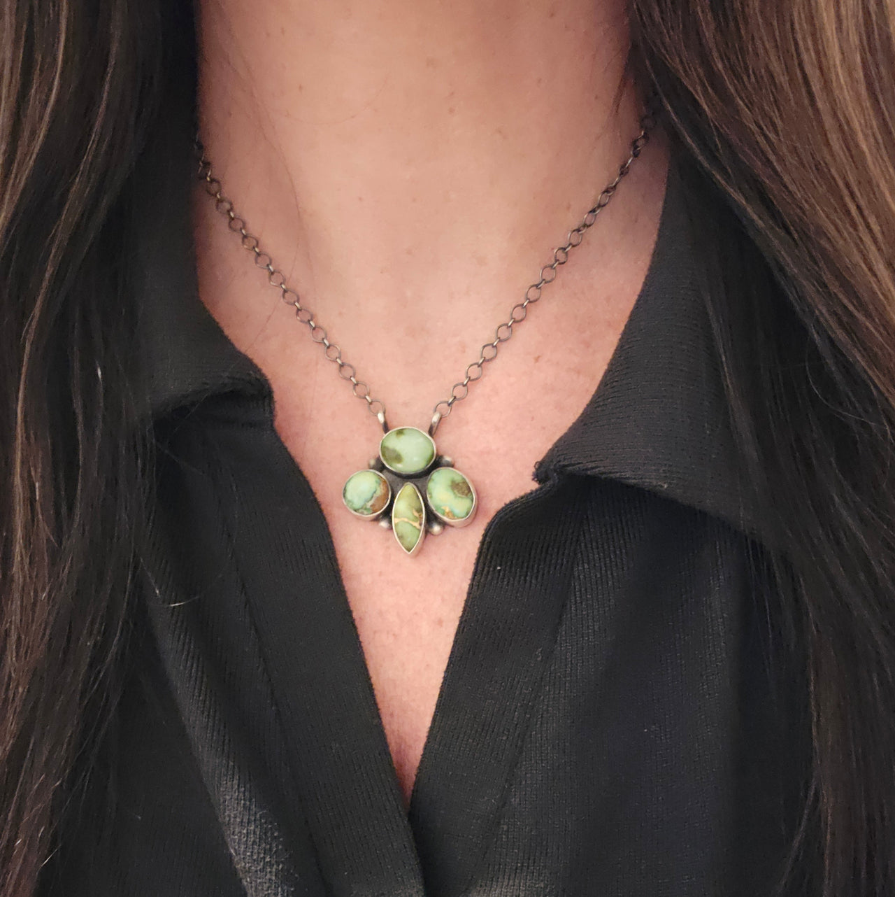 LeTricia Largo Sonoran & Sterling Cluster Necklace