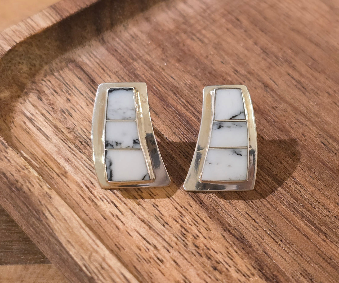White Buffalo & Sterling Earrings