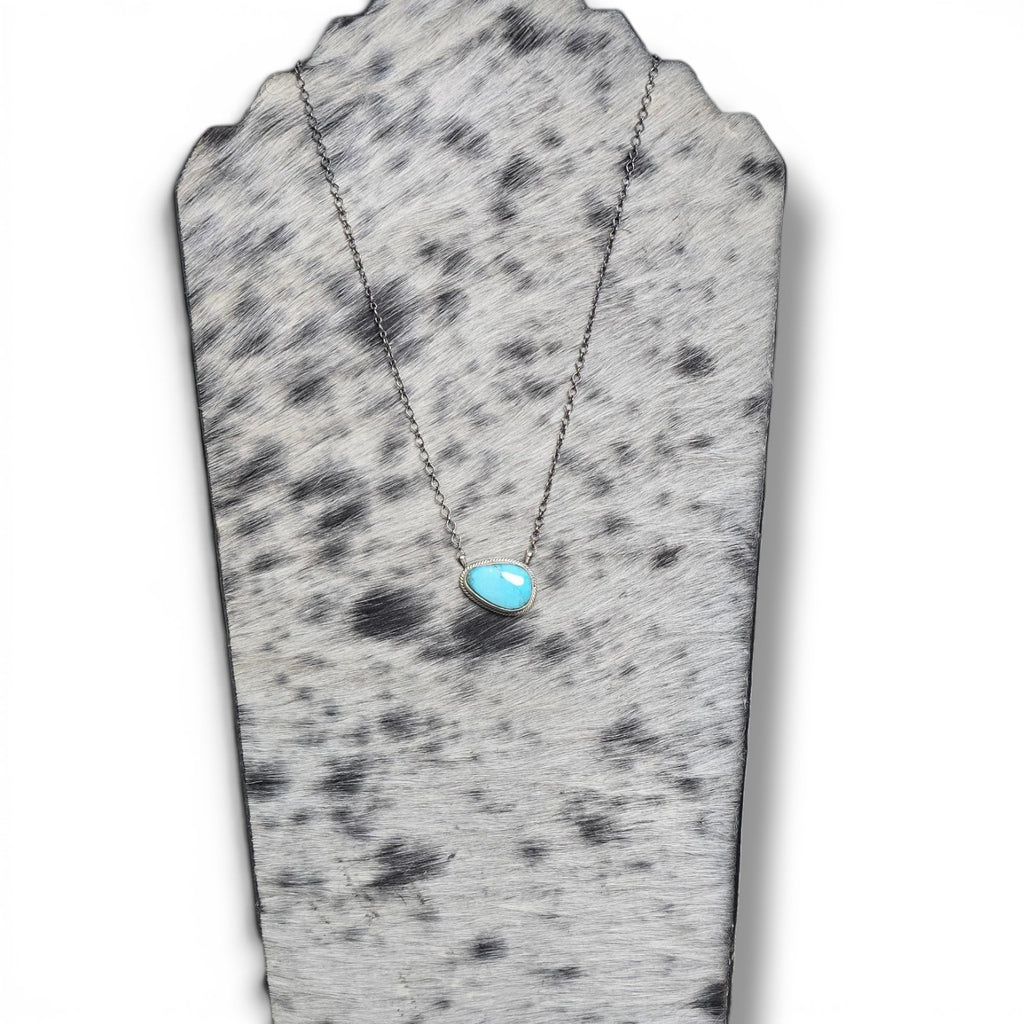 Native Made White Water Turquoise & Sterling Necklace