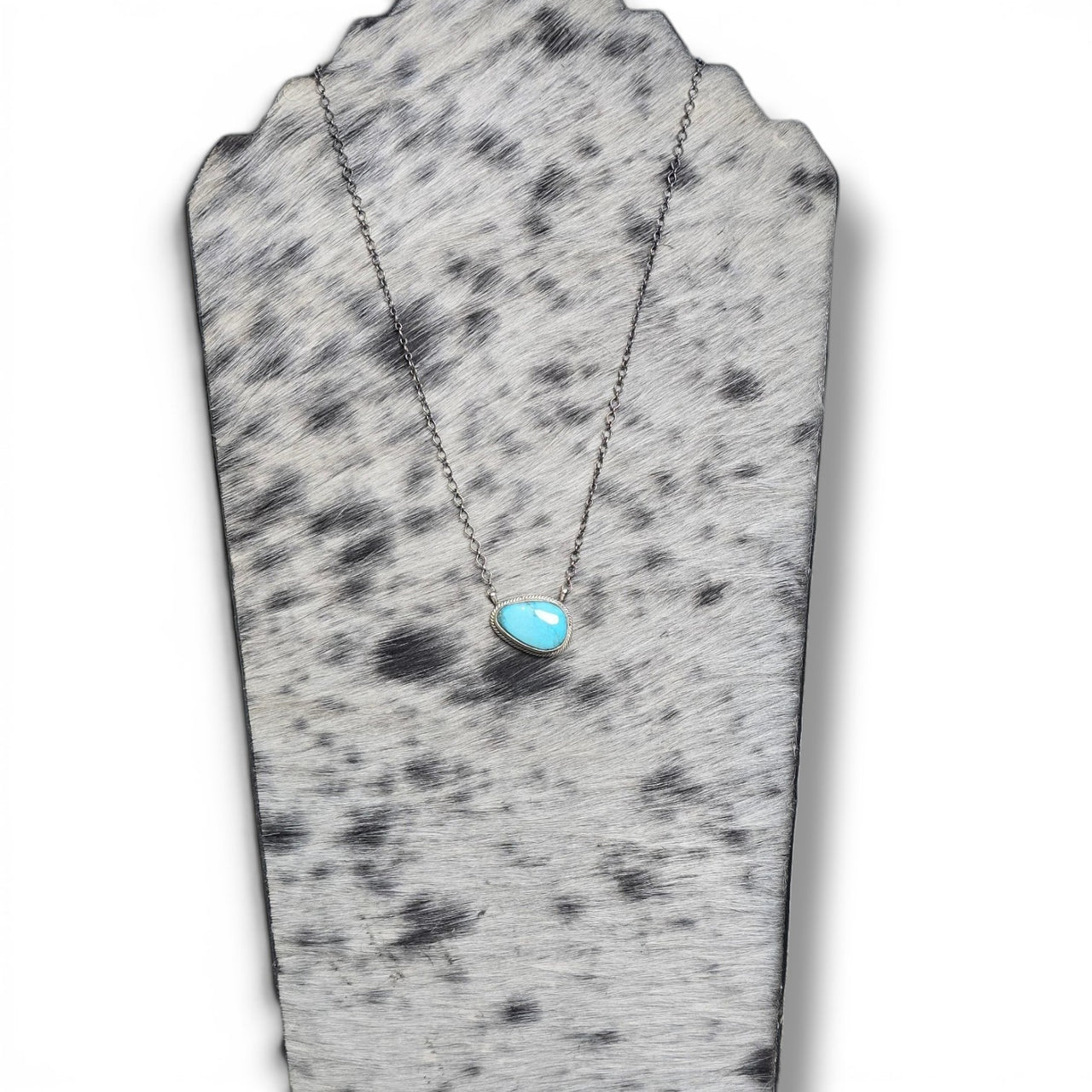 Native Made White Water Turquoise & Sterling Necklace