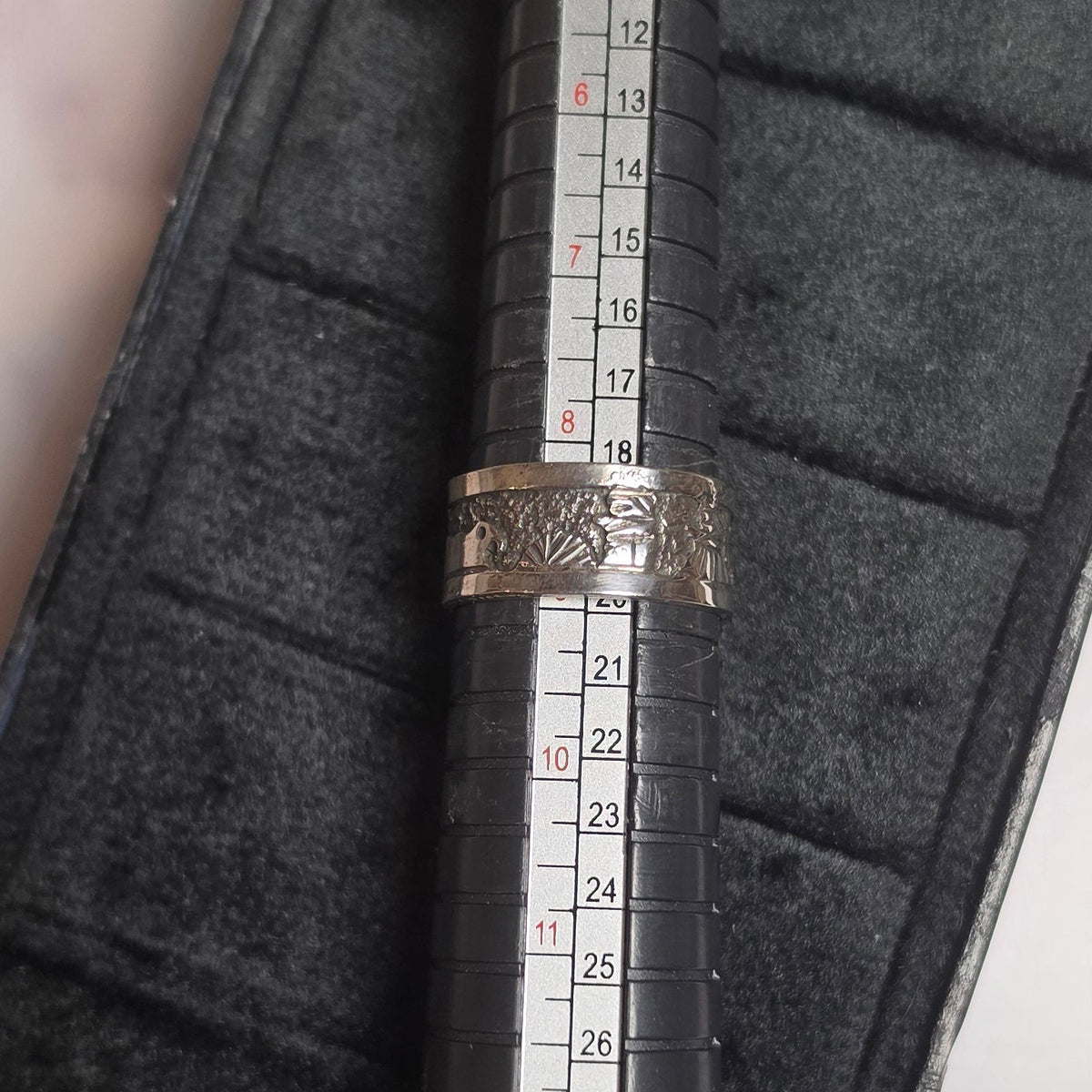 Native Made Storyteller Sterling Ring Size 8.5 (wide band)