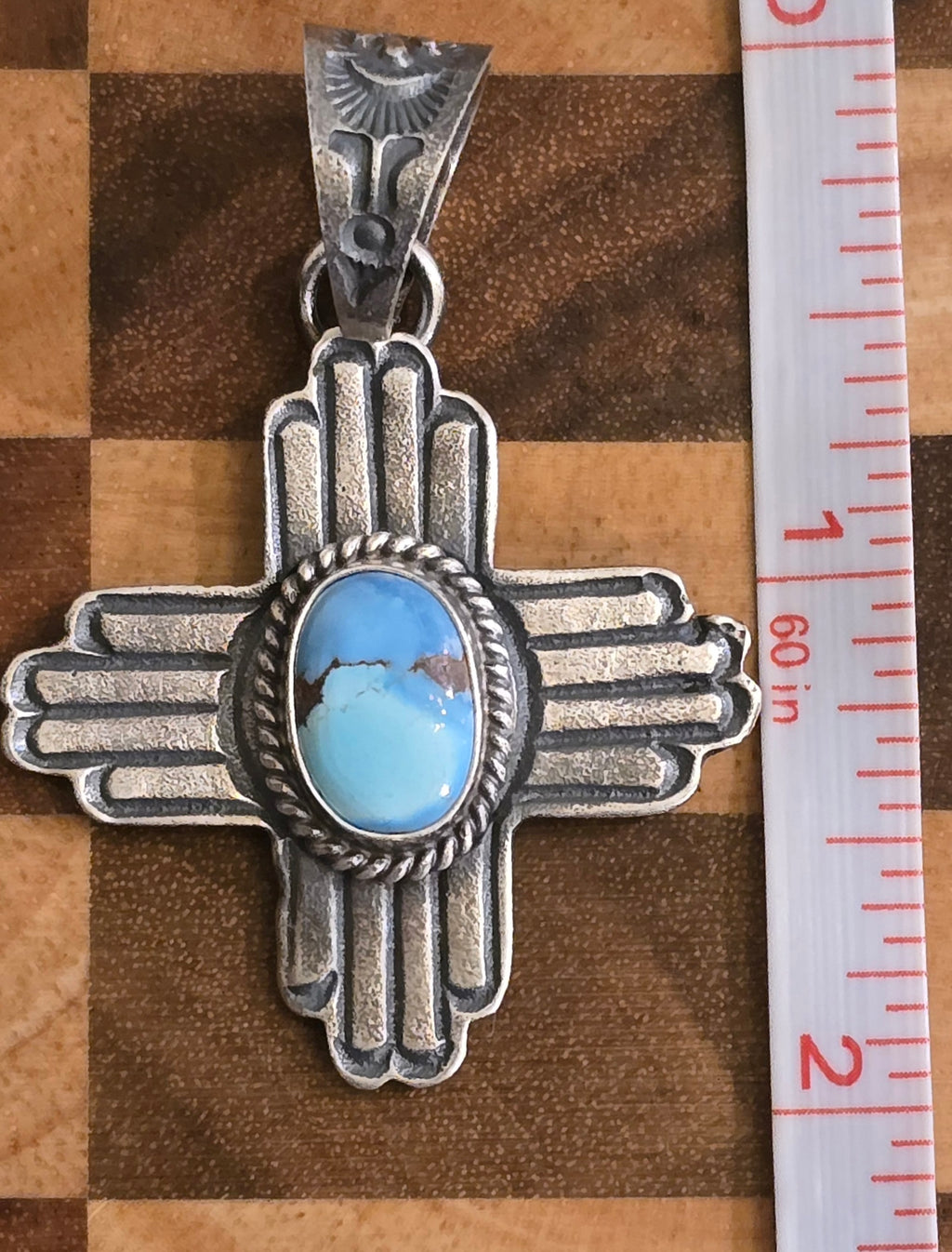 Golden Hills & Sterling Zia Pendant