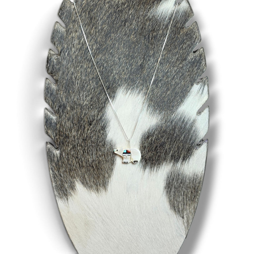 Zuni Hand Carved Bear Pendant