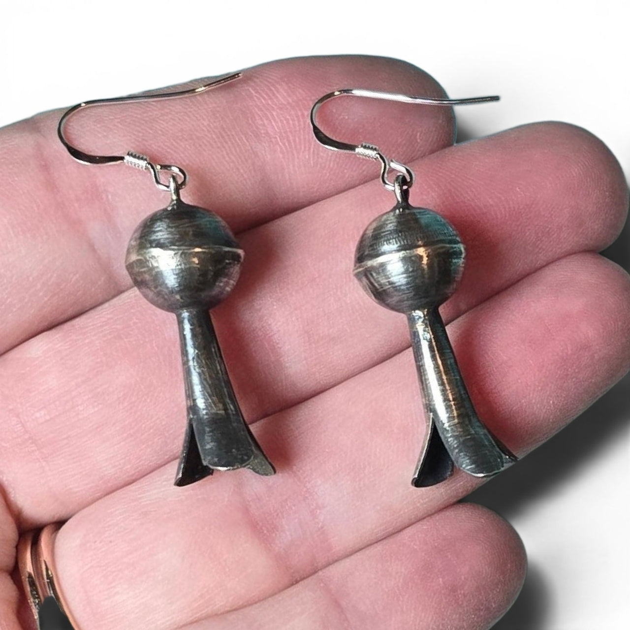 Native Made Sterling Squash Blossom Earrings