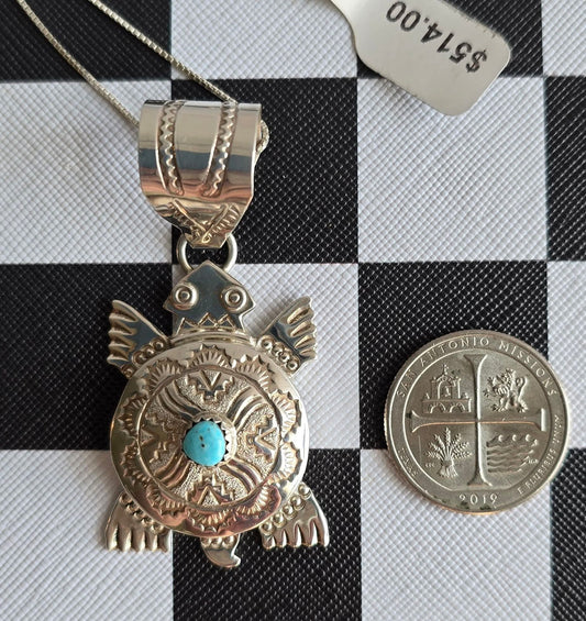 Alonzo Mariano Sterling and Turquoise Pendant *Includes a FREE Gift With Purchase