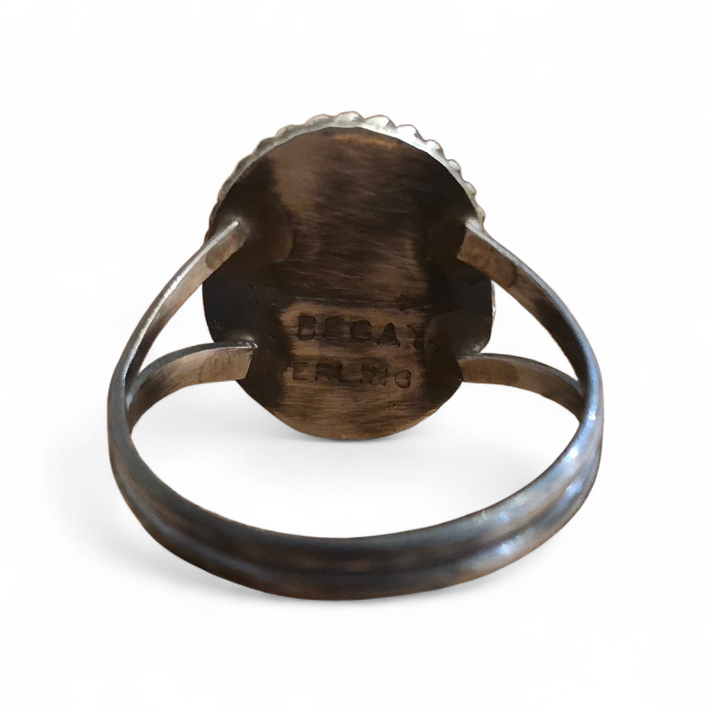 Begay Black Onyx & Sterling Ring Size 9