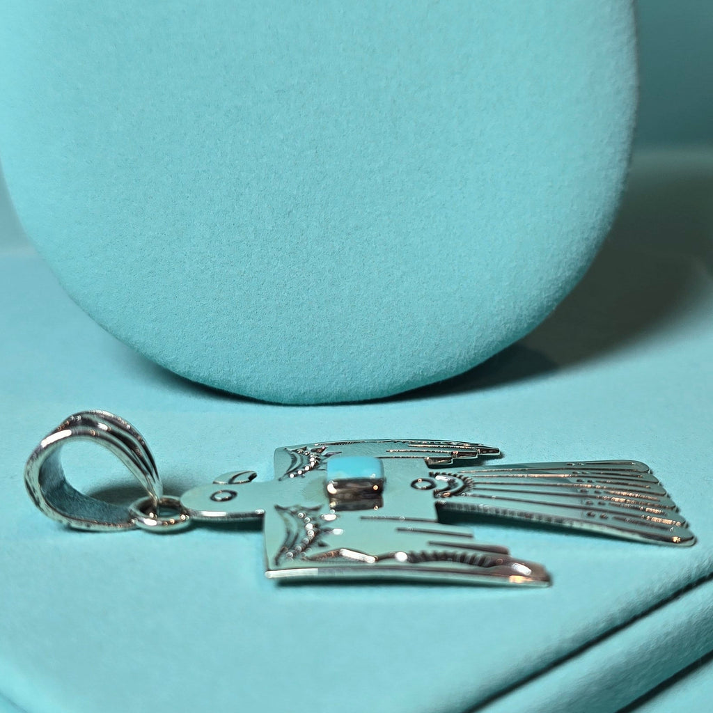 Brandon Belin Sterling & Turquoise Square Pendant