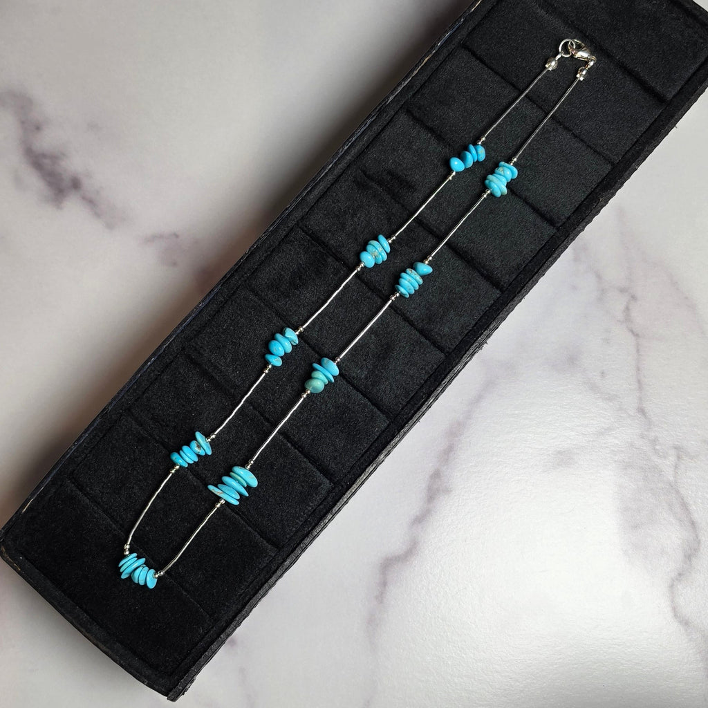 Kingman Turquoise & Liquid Silver Necklace
