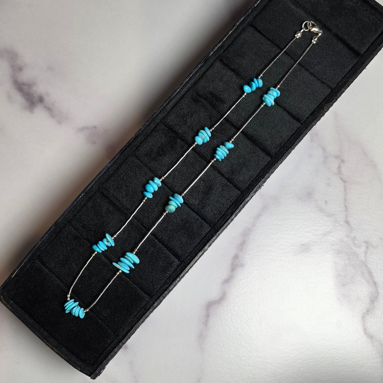 Kingman Turquoise & Liquid Silver Necklace
