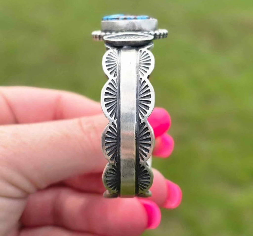 Golden Hills Turquoise & Sterling Cuff