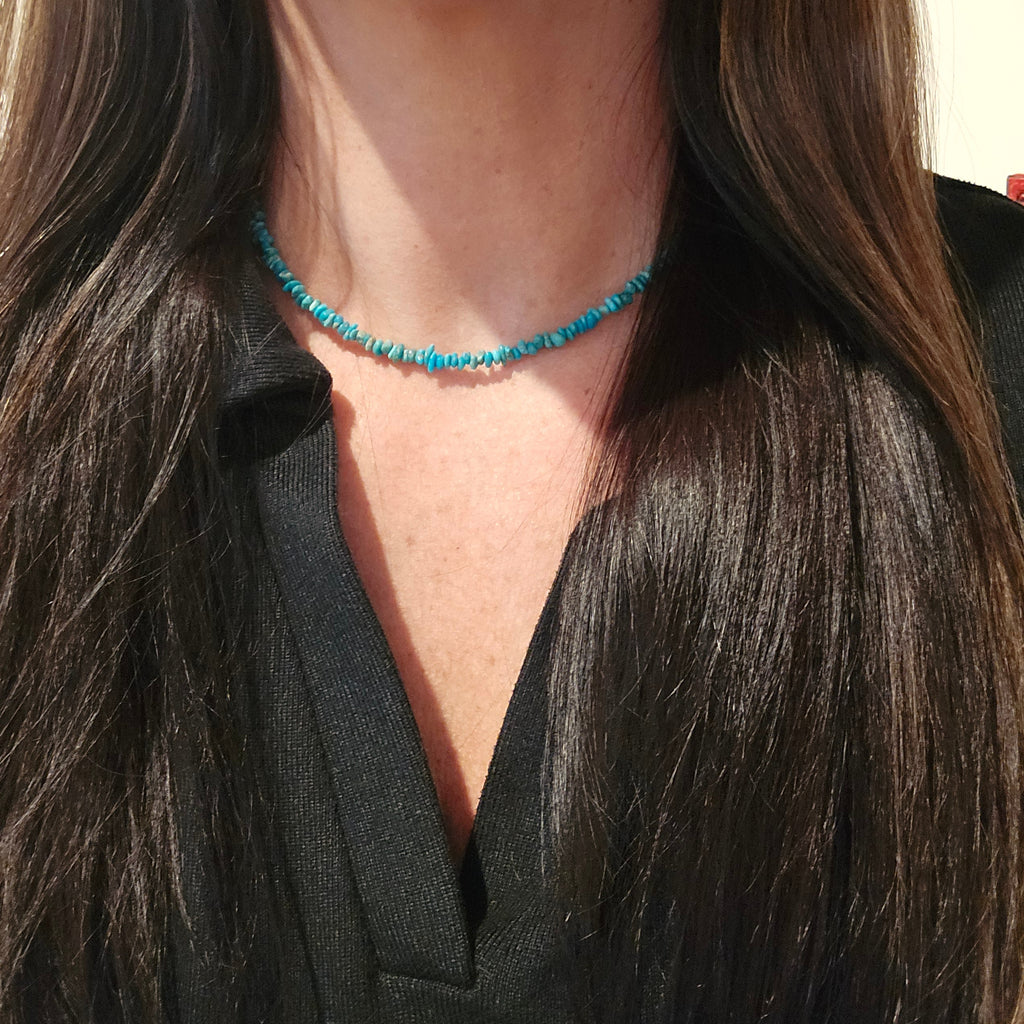 Chip Turquoise & Sterling Necklace