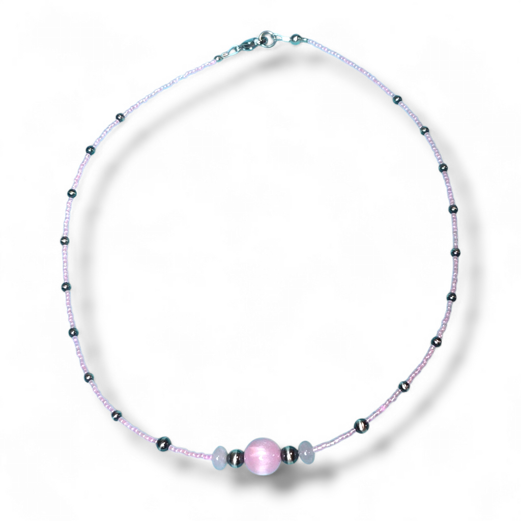 Rose Quartz & Sterling Pearls Necklace (wholesale cost)