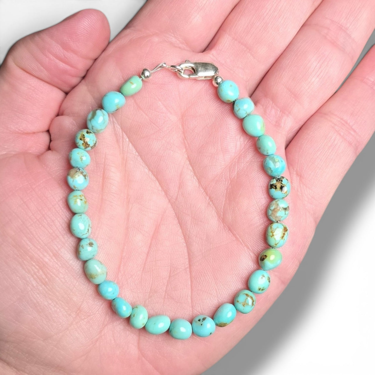 Turquoise & Sterling Bracelet 7.5 inches