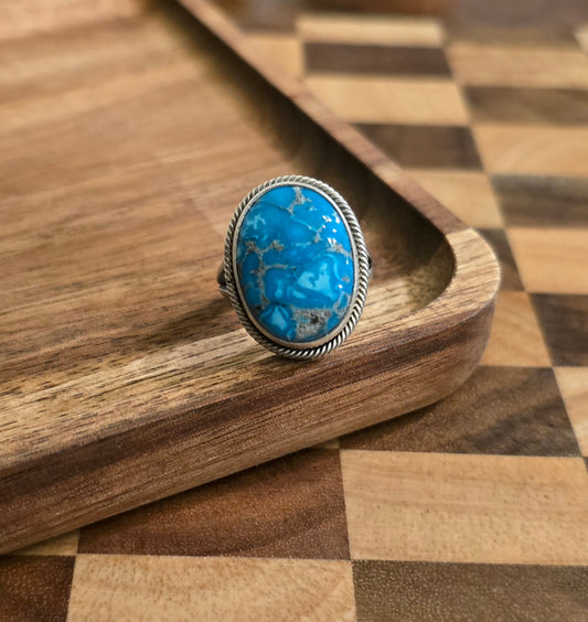 Kingman Turquoise and Sterling Size 6.5