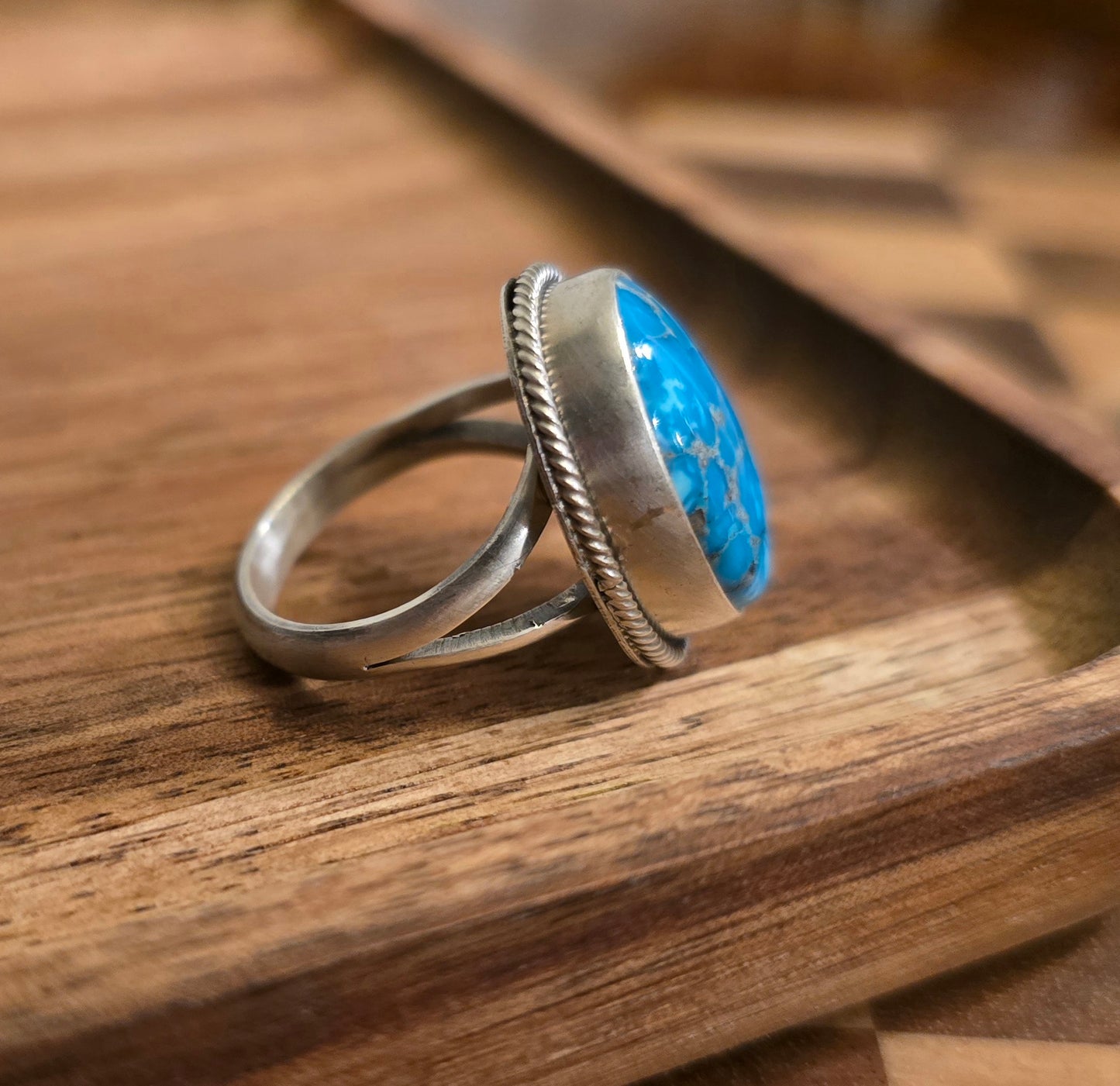 Kingman Turquoise and Sterling Size 6.5