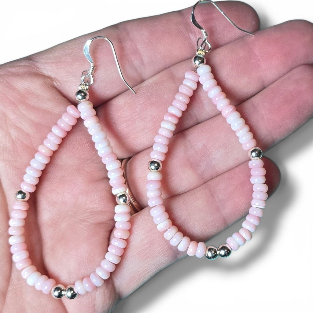 Sterling & Pink Conch Earrings