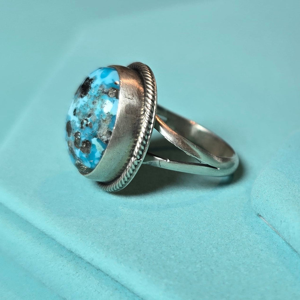Scott Skeets Kingman Turquoise & Sterling Ring Size 7.25
