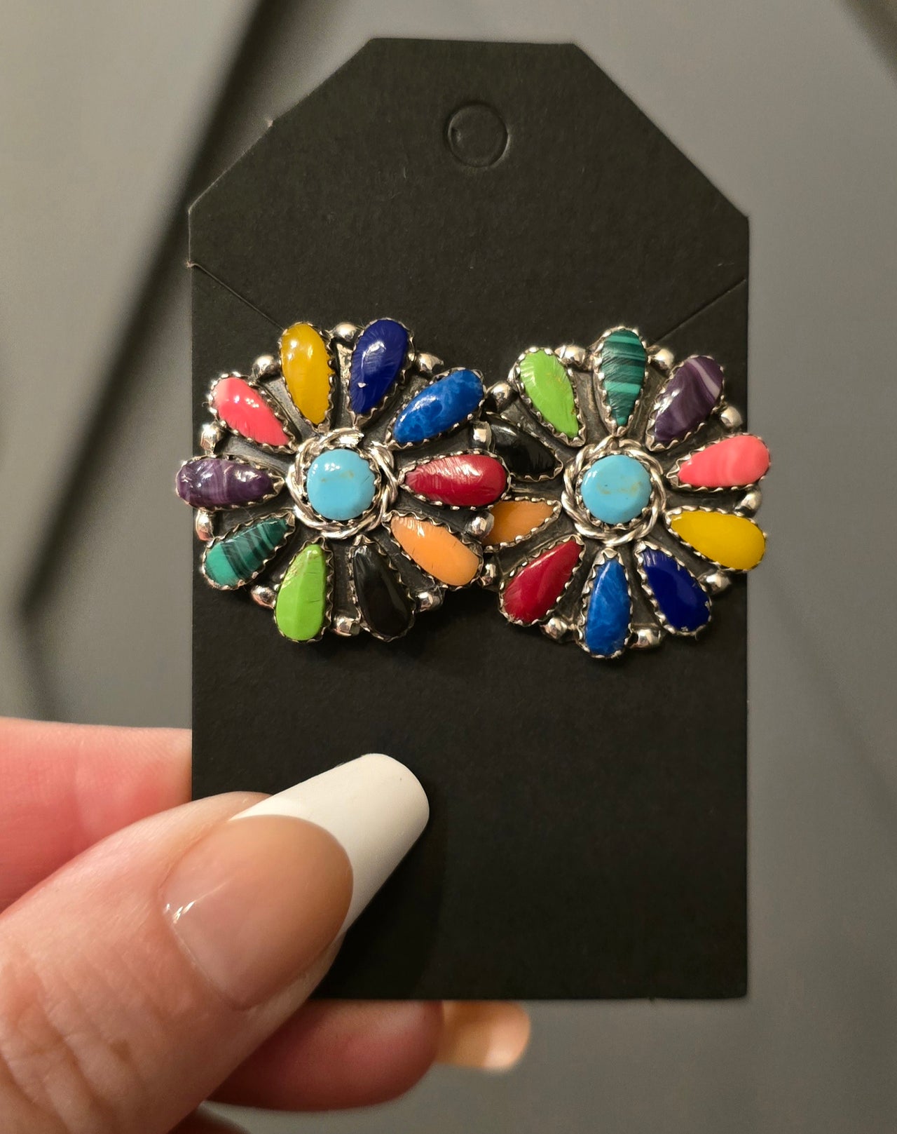 Sterling Cluster Earrings