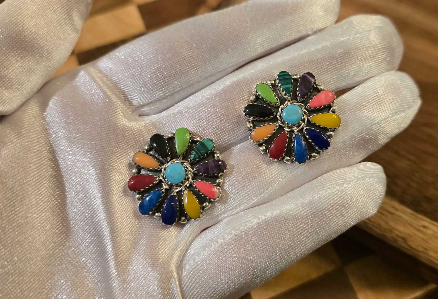 Sterling Cluster Earrings